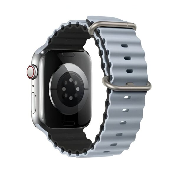 NEW[BAND] Waterproof Sport Silicone Ocean Strap for Apple Watch - Light Blue - Picture 1 of 4